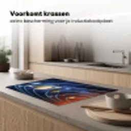 Ruimte - Zonnestelsel - Blauw Inductie beschermer vinyl 3mm klein -sfeer1