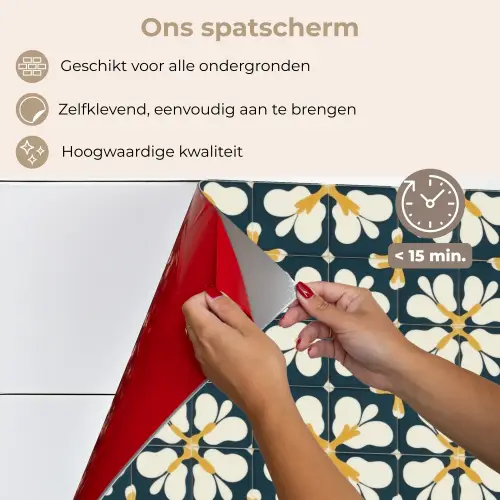 Motief - Tegel - Okergeel keuken achterwand spatscherm klein 900 -spatscherm_NL