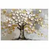 Boom - Beige - Grijs - Goud - Abstract poster papier klein -3d