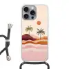 Palmbomen - Abstract - Zon - Heuvels Hoesje iPhone 16 Pro Max met koord klein -3d