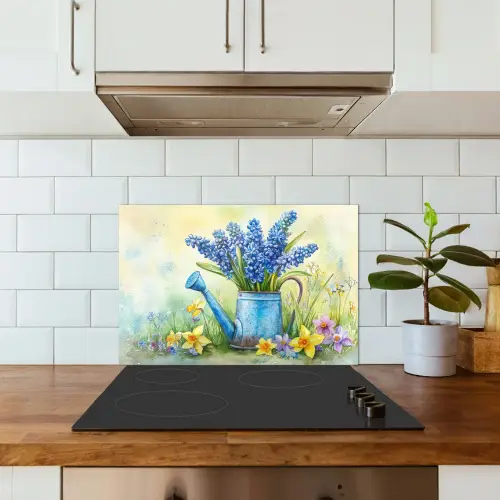 Gieter - Lavendel - Bloesems keuken achterwand spatscherm klein -sfeer2