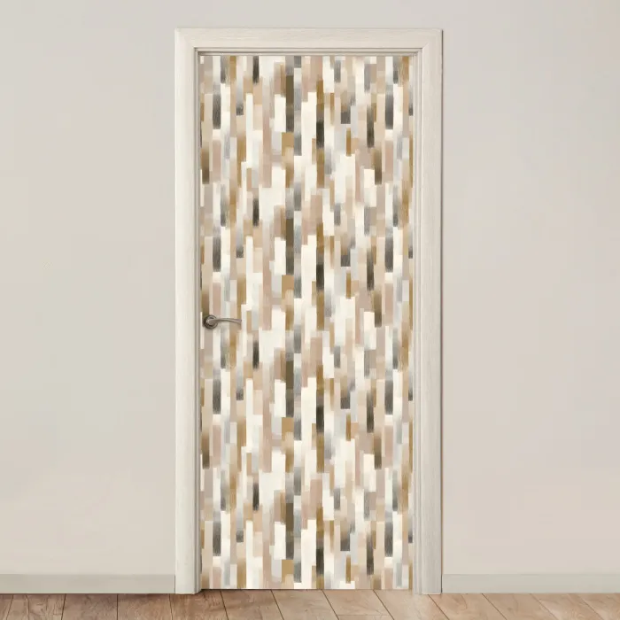 Abstract - Patroon - Kwaststreken deurposter klein 289 -3d_beige