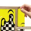 Geblokt - Grafisch - Vloeistof - Geel Light Box met batterij (Wandlamp) middel -USP_websiteprintNL