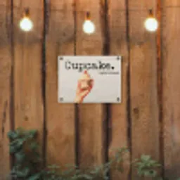 Cupcake - Zoet - Kers tuinposter los doek klein -sfeer1