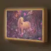 Paard - Bloemen - Paars - Vlinder Light Box met batterij (Wandlamp kind) middel -z3d_website
