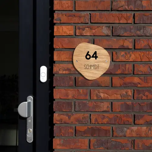 Licht hout - Modern Naambord Organisch middel -sfeer1