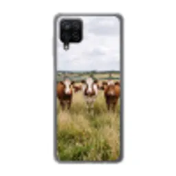Koeien - Portret - Weide - Boerderij - Nieuwsgierig Telefoonhoesje Samsung Galaxy A12 klein -3d