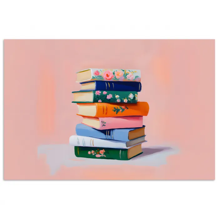 Boeken - Stapel - Kleurrijk poster papier klein -3d