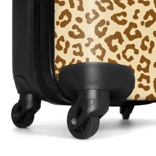 Lichtbruin luipaardpatroon NBS - Handbagage koffer - Kinderen Unisex middel -wiel