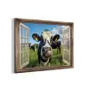 Doorkijk - Koe - Weiland - Dieren - Natuur aluminium wit klein -3d