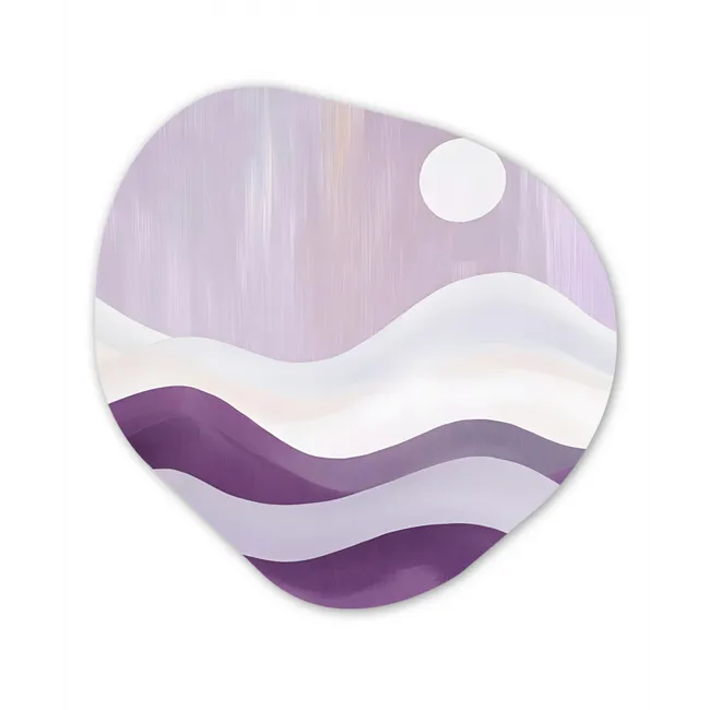 Golven - Heuvels - Abstract - Paars Wandcirkel Organisch Forex 3mm klein -3d
