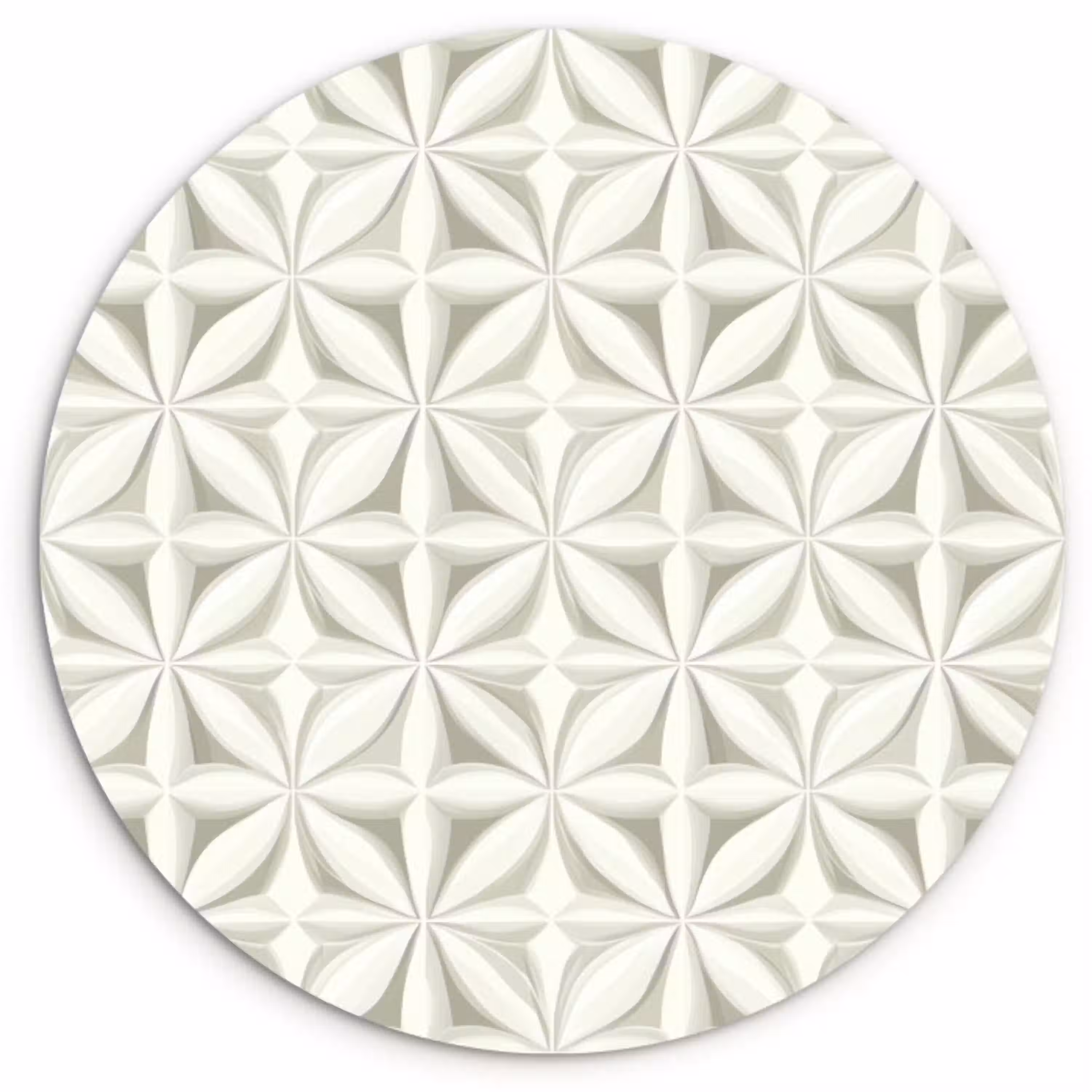 Abstract - Structuur - Grijs - Wit Wandcirkel kunststof plaat 5mm dik klein 188 -3d