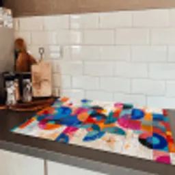 Kunst - Geometrisch - Abstract - Kleurrijk Inductie beschermer vinyl 3mm klein -sfeer3
