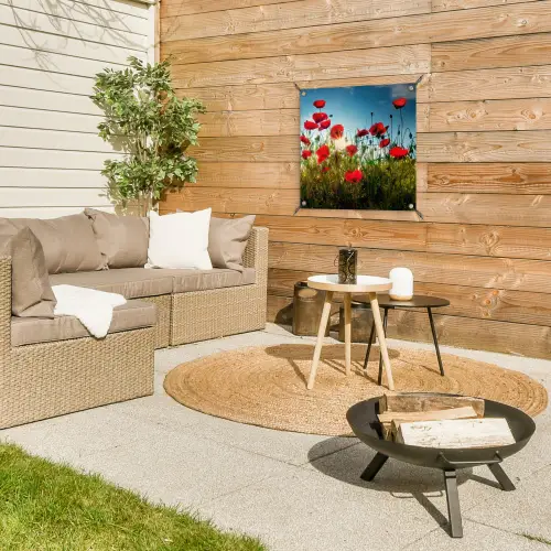Klaprozen in tegenlicht tuinposter los doek klein -sfeer4