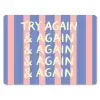 Try again - Strepen - Roze - Verticaal - Blauw muismat rubber klein -3d