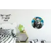Vrouw - Bril - Regenboog - Wolken Wandcirkel aluminium klein -kinderkamer