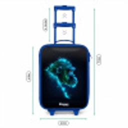Neon silhouet van een chimpansee Kinderkoffer - Blauw klein -productfoto_formaten
