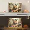 Tijger - Bloemen - Jungle - Dieren Light Box met batterij (Wandlamp kind) middel -sfeer3_kind