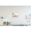 Bloemen - Huizen - Dorp textielposter latten blank klein -kinderkamer