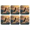 Adelaar - Wolken - Zon onderzetter kurk middel -3d