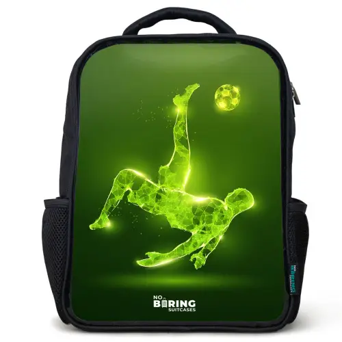 Groene neon omhaal in actie Rugzak - Zwart middel -3d