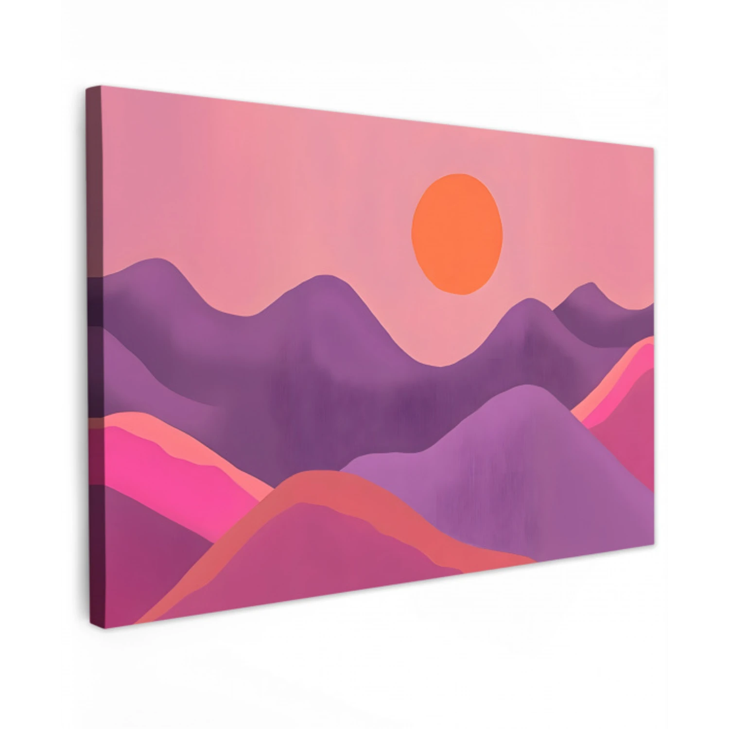 Zon - Heuvels - Paars - Abstract canvas 2cm klein -z3d