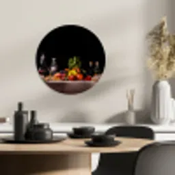 Culinaire compositie KitchenYeah - Keuken - Wandcirkel Forex klein -sfeer2