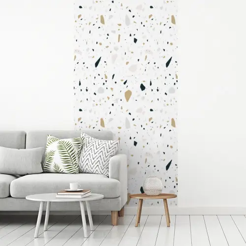 Terrazzo - Patroon - Wit - Neutraal fotobehang vinyl groot 64 -woonkamer