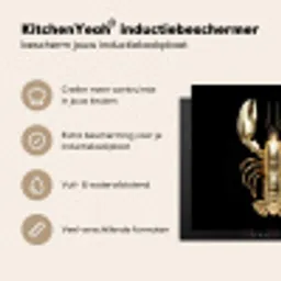 Kreeft - Goud - Textuur - Zwart Inductie beschermer vinyl 3mm middel -sfeer2
