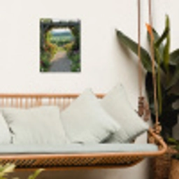 Doorkijk - Landschap - Natuur - Tuinboog - Bloemen tuinposter los doek klein -sfeer7