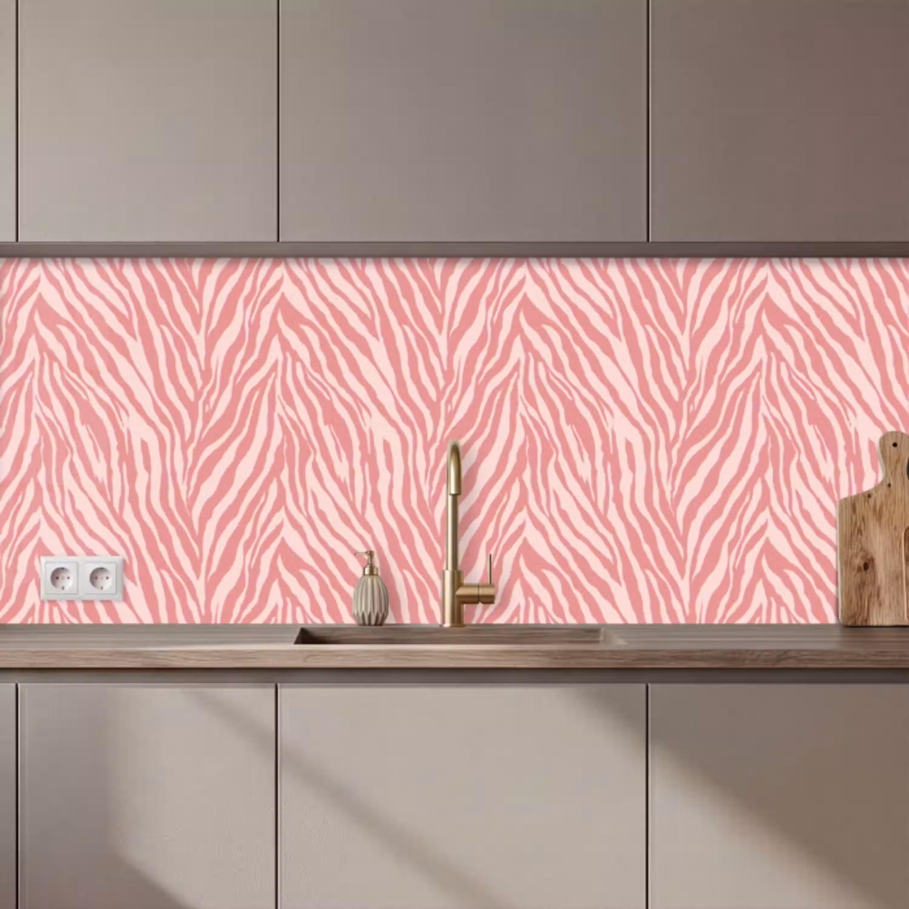 Zebra - Print - Roze keuken achterwand 2 middel 871 zz_3dshopping