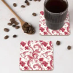 Barok - Patroon - Rood onderzetter kurk middel 366 -sfeer2