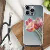 Tulpen - Roze - Stelen Hoesje iPhone 16 Pro Max met koord klein -sfeer4