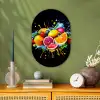 Fruit - Graffiti - Kleurrijk - Sinaasappel - Aardbei - Abstract Wandcirkel Ovaal Forex klein -sfeer2