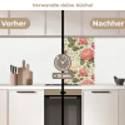 Klassiek - Botanisch - Veelkleurig keuken achterwand 2 middel 865 -voor-na2_DE