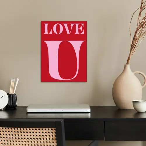 Rood - Love - Valentijn - Roze poster papier klein -sfeer1
