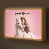 Prinses - Roze - Eenhoorn Light Box met batterij (Wandlamp kind) middel -z3d_website