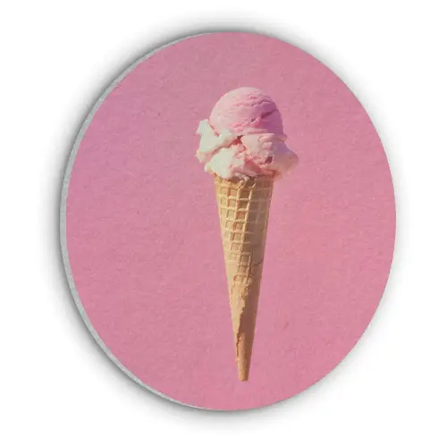 Hoorntje - Schepijs - Roze Akoestische PET Vilt - Rond klein -3d