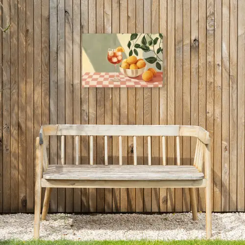 Citroenen - Glas - Tafelkleed - Geblokt Tuinposter op houten frame 2 cm dik klein -sfeer4