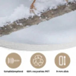 Vogeltje - Sneeuw - Tak - Winter - Zacht Akoestische PET Vilt - Rond klein -closeup_DE