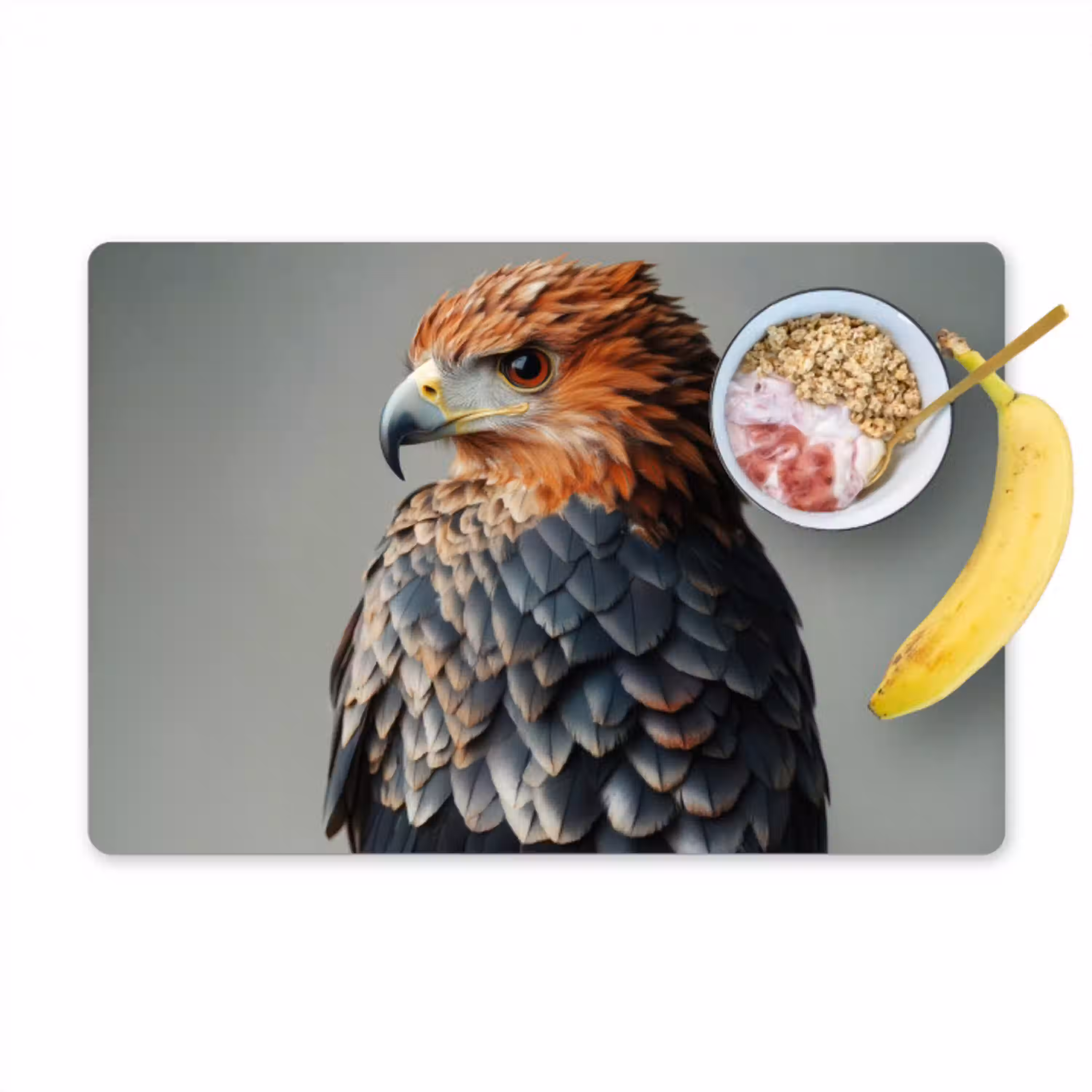 Vogel - Realistisch - Veren - Bruin Placemat vinyl groot -zzzproduct_Kitchenyeah-website