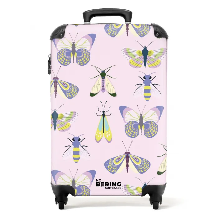 Summer memories - Vlinder en insectenpatroon NBS - Handbagage koffer - Kinderen Unisex middel -productfoto_recht