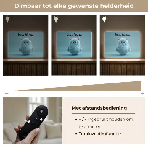 Monster - Blauw Light Box met batterij (Wandlamp kind) middel -USP_dimbaarNL