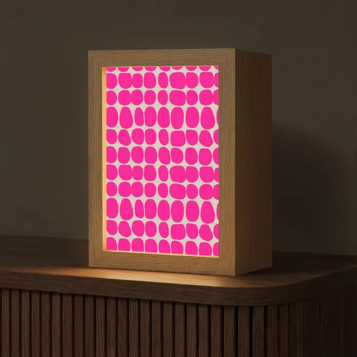 Stippen - Patroon - Roze Light Box met kabel (Tafellamp) klein 925 -z3d_website