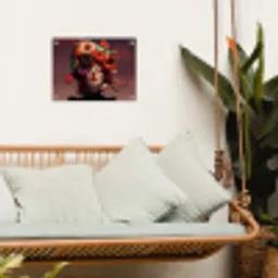 Vrouw - Donuts - Kleurrijk tuinposter los doek klein -sfeer7