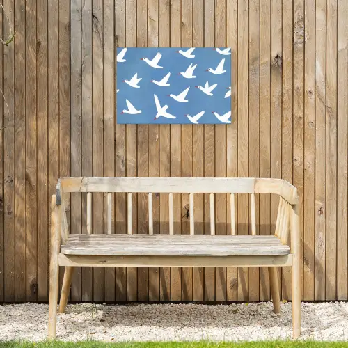 Vogels - Wit - Patroon Tuinposter op houten frame 2 cm dik klein -sfeer4
