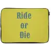 Ride or die - Geel - Blauw laptophoes neopreen klein -zkaufland3dotto