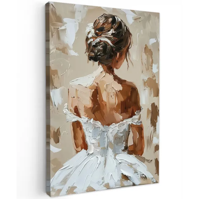 Vrouw - Verf - Abstract - Beige - Modern canvas 2cm klein -z3d