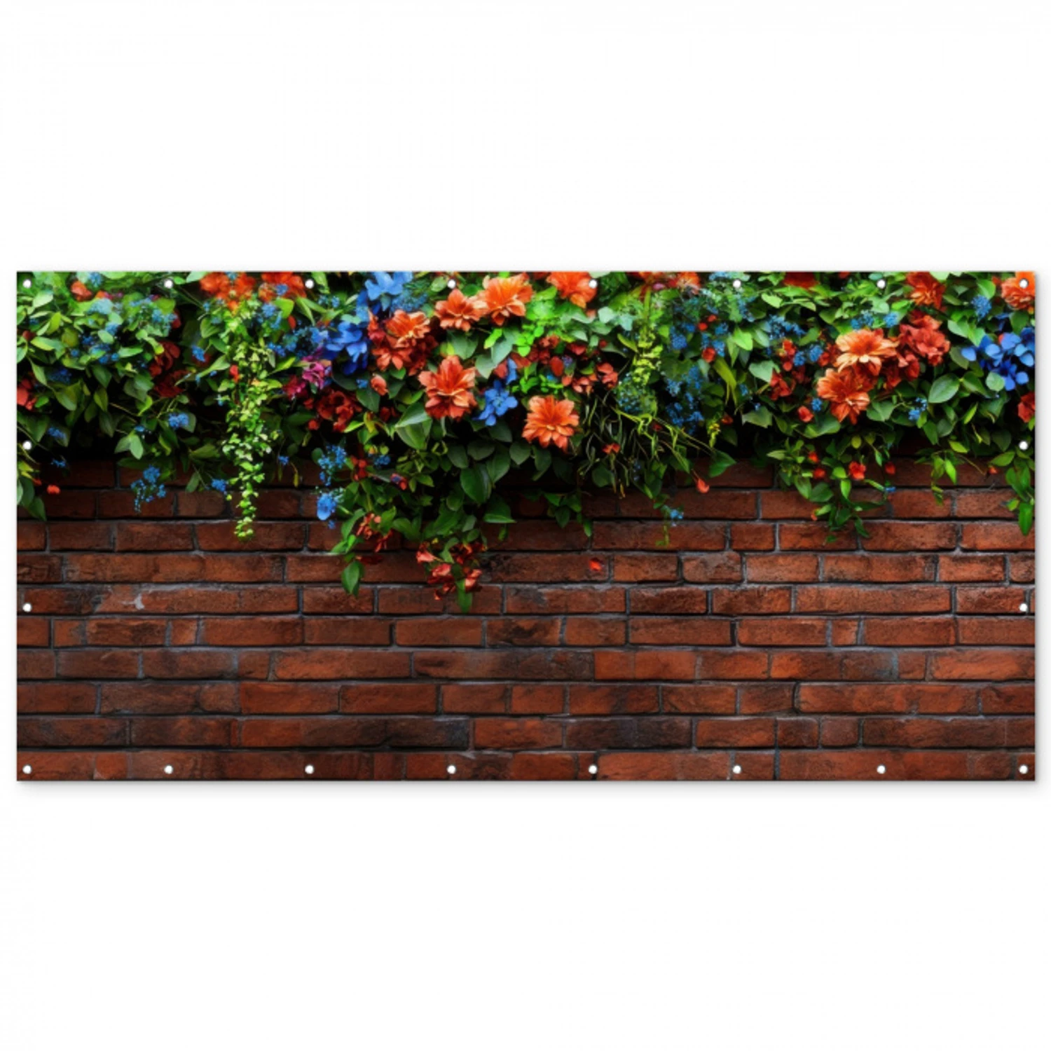 Bloemen - Muur - Groen - Oranje Balkonbeschermer Duitsland klein -zz_3d