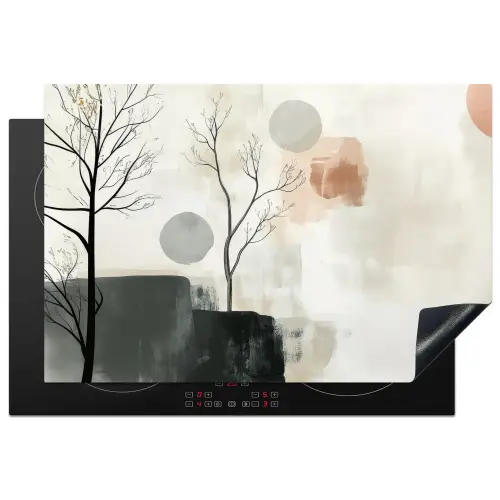 Wabi sabi - Beige - Plant Inductie beschermer vinyl 3mm klein -3d